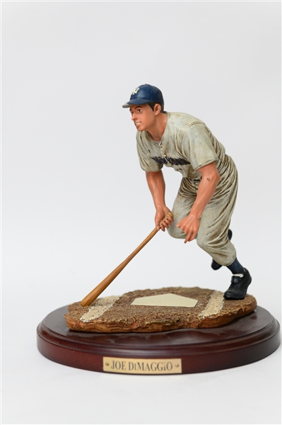 Lot of (2) Collectible Statues w. Joe DiMaggio and Babe Ruth/Lou Gehrig Limited Edition (Upper Deck and Salvino)