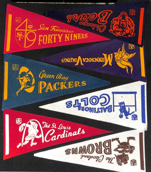 Lot of (30+) 1950s-70s Mini Pennants Featuring Ted Williams 