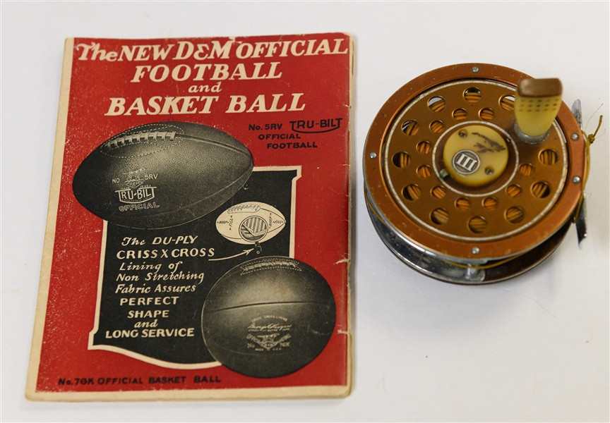 Lot of Vintage Baseball Memorabilia w. Ted Williams Fly Fishing Reel, 1951 Yankees Ball, Yogi Berra Sculpture, and more