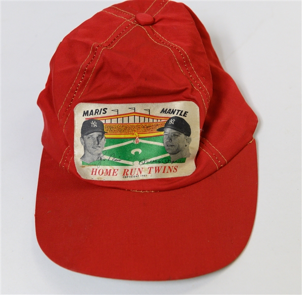 Lot of (3) Vintage Childrens Baseball Collector Hats w. Rare 1961 Maris and Mantle Home Run Twins Hat