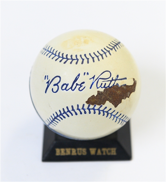 Babe Ruth Vintage Memorabilia Lot w. Benrus Watch Case, Baby Ruth Gum, and Babe Ruth Boys Club Coupon