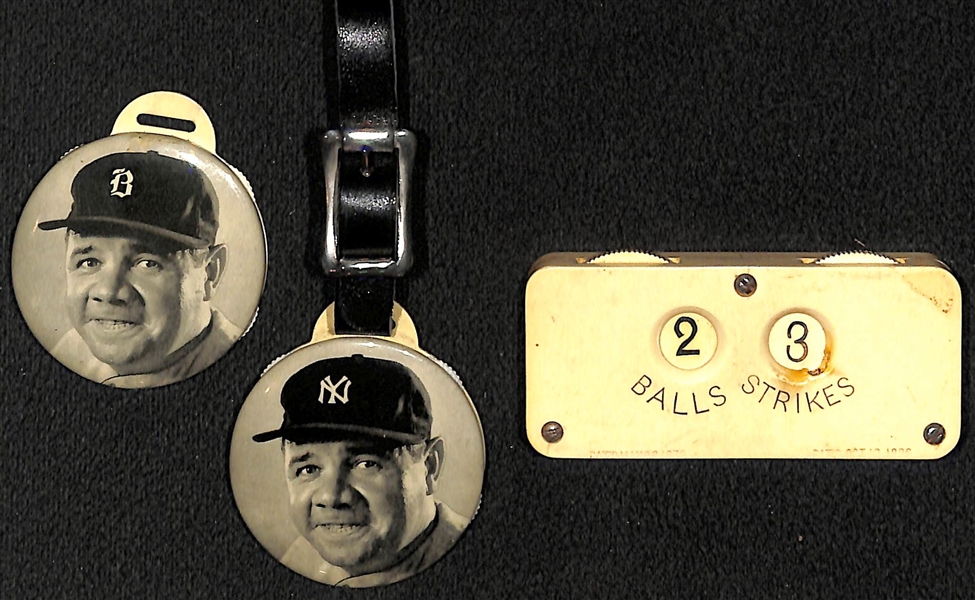 Lot of (3) Baseball Scorers w. (2) 1935 Babe Ruth Quaker Oats Scorers 