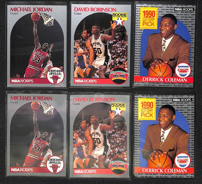  Lot of (3) Basketball Complete Sets - 1989/90 Hoops Basketball Set, & (2) 1990-91 Hoops Basketball Sets - All with Michael Jordan
