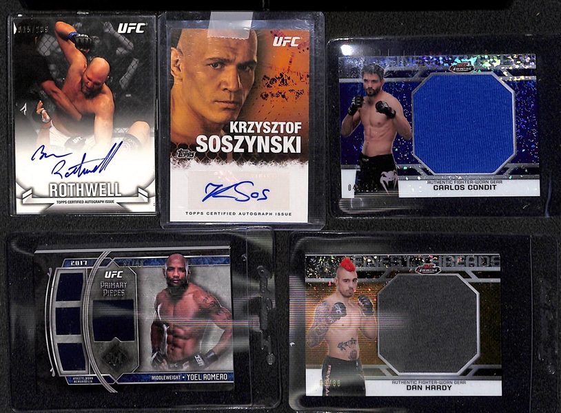Lot of (34) Assorted 2011-13 Topps UFC Autograph & Relic Cards, 1994 UD SP Alex Rodriguez Rookie Card, 1970 Topps Scratch-Offs, 1950 NY Yankees Program