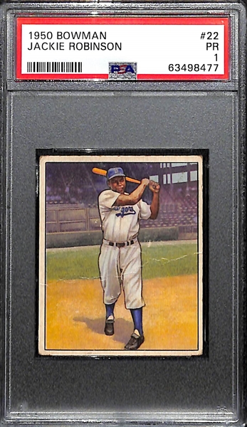 1950 Bowman Jackie Robinson #22 Graded PSA 1