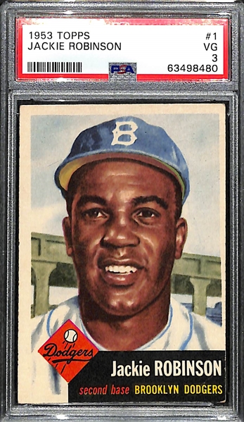 1953 Topps Jackie Robinson #1 Graded PSA 3
