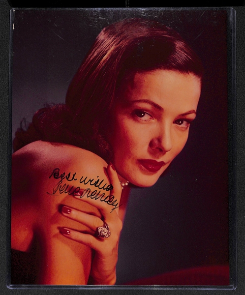 Star Actress Autograph Lot - Ingrid Bergman, Gloria Swanson, Janet Gaynor, Gene Tierney - JSA Auction Letter of Authenticity