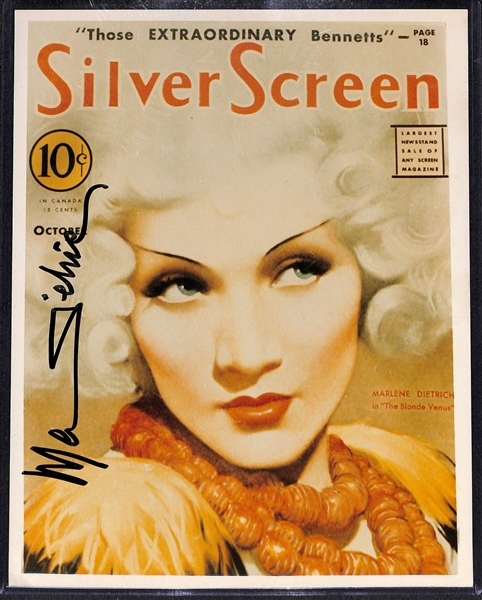 Star Actress/Actor Autograph Lot - Marlene Dietrich, Joan Collins, (2) Lilian Gish, Bette Davis/Paul Henreid)- JSA Auction Letter of Authenticity