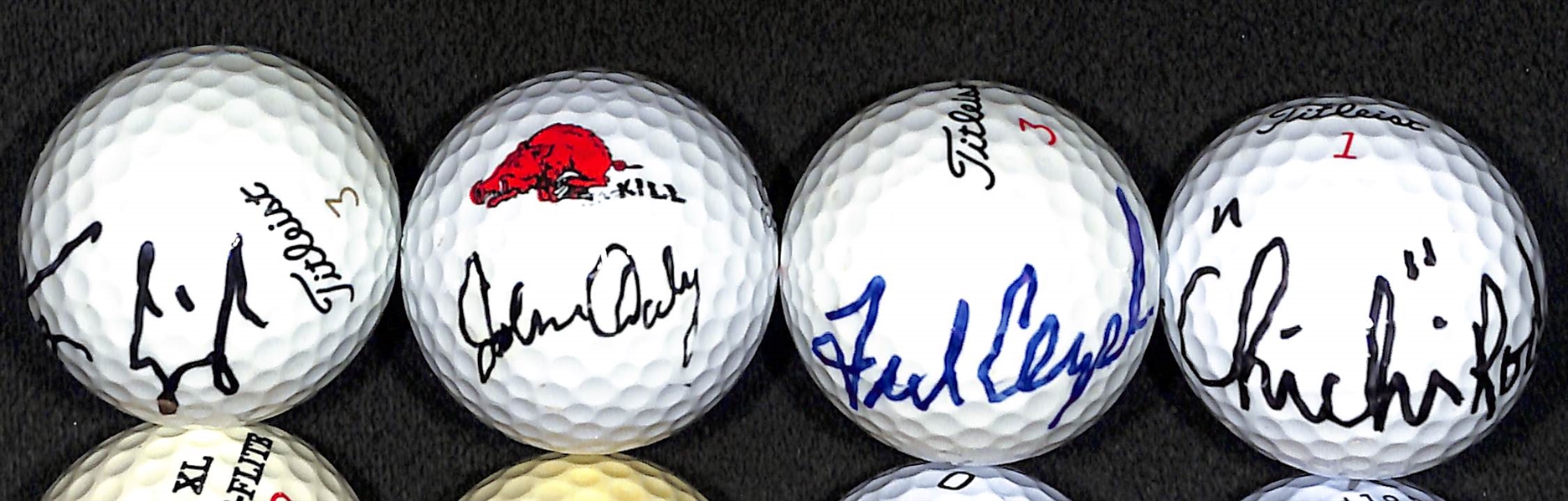  Lot of (11) Signed Golf Balls w. Arnold Palmer, G. Player, N. Faldo, J. Daly, G. Norman, ChiChi Rodriguez, F. Couples, + - JSA Auction Letter