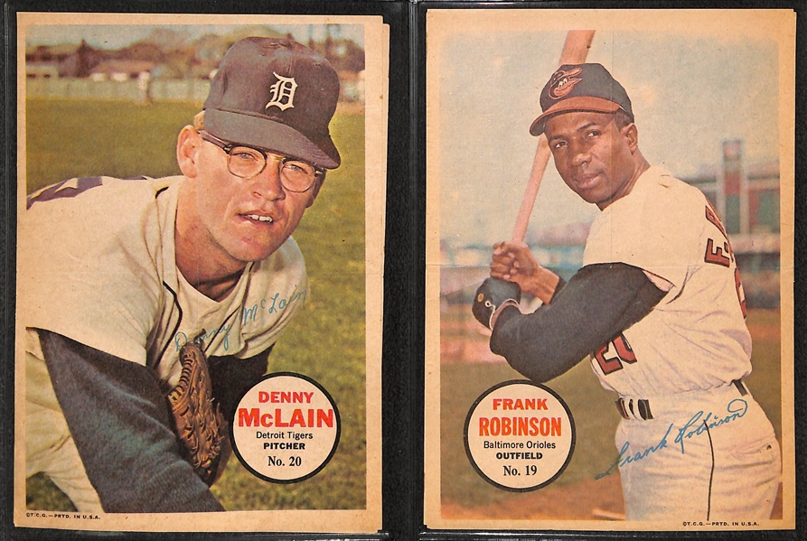 Lot of (2) 1967 Topps Baseball Pin-Up Poster Complete Sets (1-32) Featuring Mantle, Mays, Clemente, Aaron