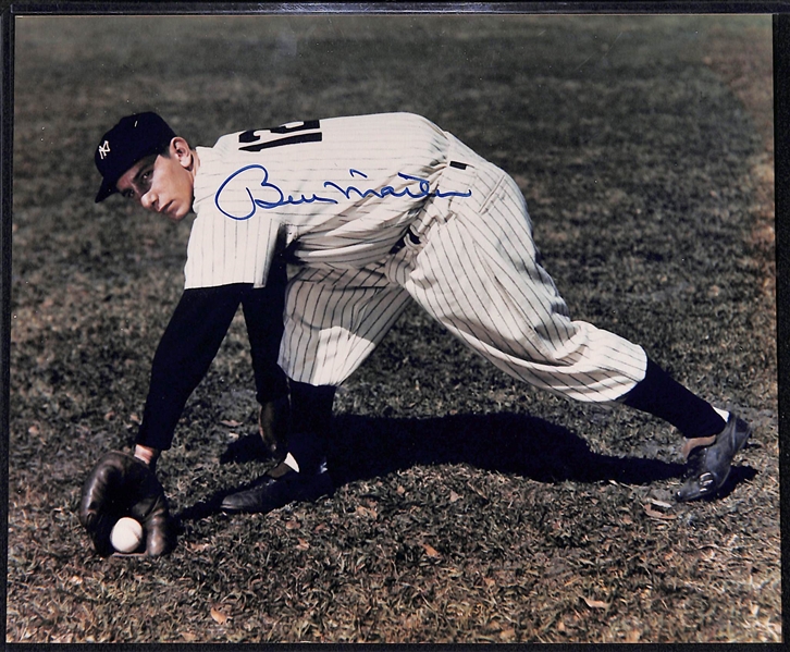 Lot of (2) 8 x 10 Autographed Baseball Photos with Hank Aaron & Eddie Mathews and Billy Martin (JSA Auction Letter)
