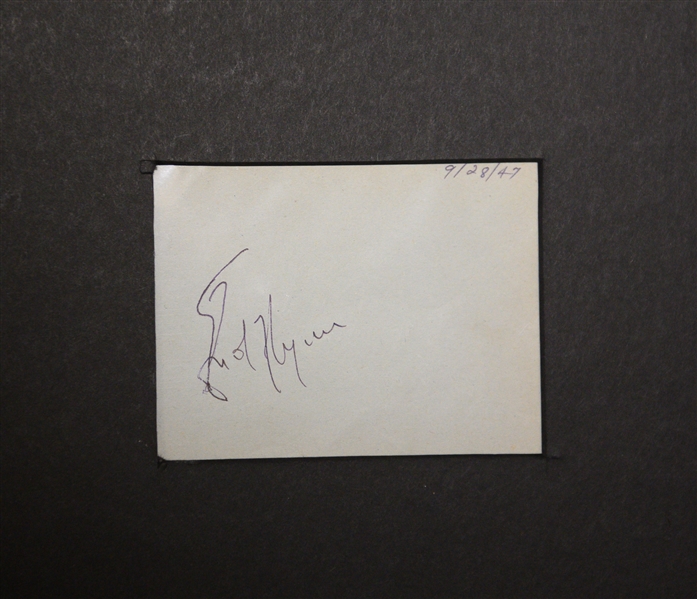  Errol Flynn Matted Autograph Cut with Photo - JSA Auction Letter