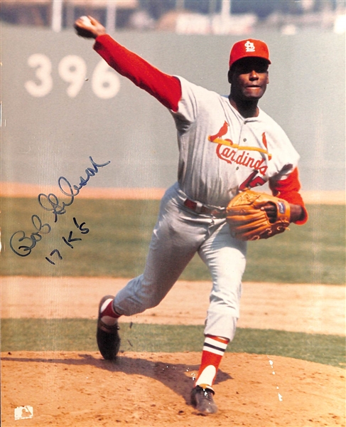 Lot of Signed Baseball 8x10 Photos - B. Gibson, P. Rose, F. Robinson, R. Colavito, B. Feller - JSA Auction Letter