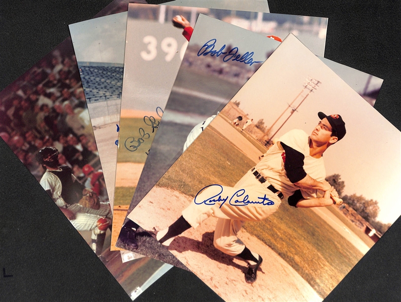 Lot of Signed Baseball 8x10 Photos - B. Gibson, P. Rose, F. Robinson, R. Colavito, B. Feller - JSA Auction Letter