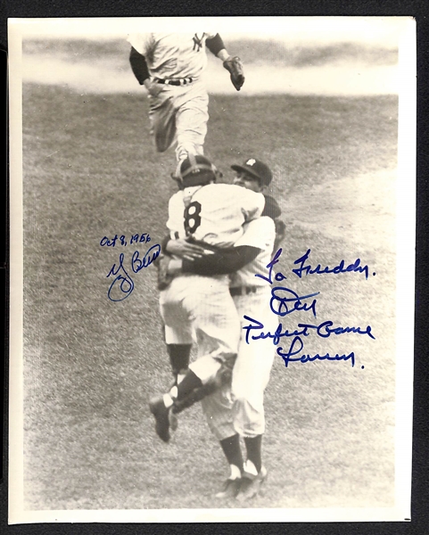 Lot of Signed Yankees 8x10 Photos - Whitey Ford, B. Dickey, P. Rizzuto, & Berra/Larsen - JSA Auction Letter