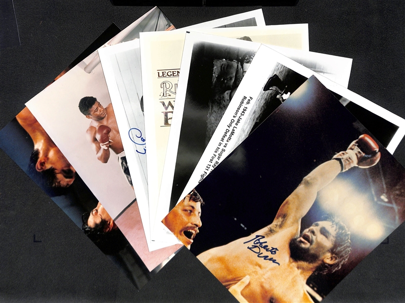 Lot of Signed Boxing 8x10 Photos - Mancini/Arguello, F. Patterson, R. Duran, (2) J. Lamotta, W. Pep, C. Basillio - JSA Auction Letter