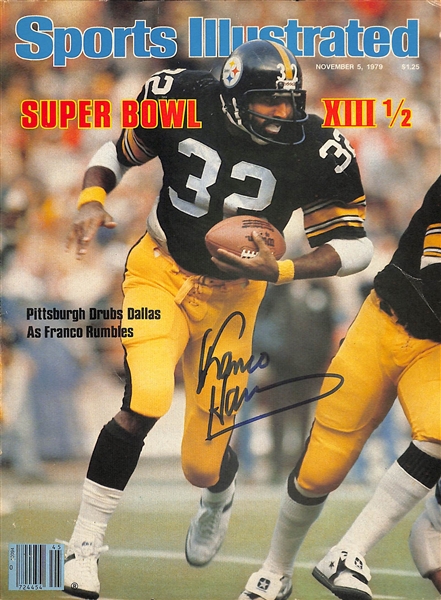 Lot of Signed Football 8x10 Photos - P. Simms, L. Taylor, F. Harris (creased), Cauthen/Jorge Velasquez (horse racing) - JSA Auction Letter 