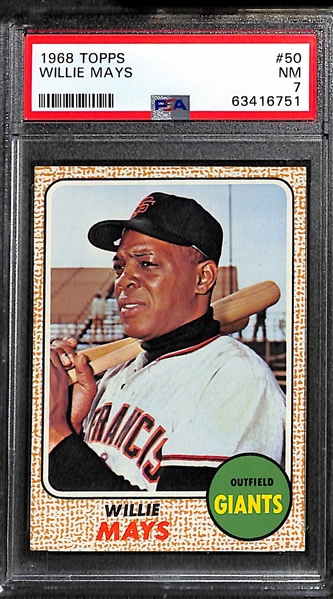1968 Topps Lot - Willie Mays PSA 7, Tom Seaver PSA 6.5, Mickey Mantle (Undersized)