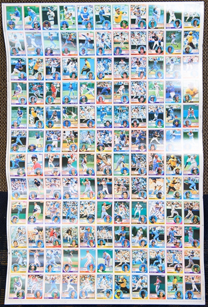 1983 Topps Baseball Card Set on (6) Uncut Sheets - Also Includes (1) 1982 Topps Uncut Sheet