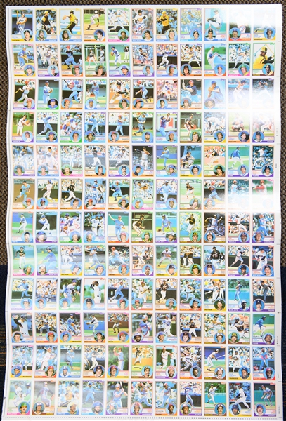 1983 Topps Baseball Card Set on (6) Uncut Sheets - Also Includes (1) 1982 Topps Uncut Sheet