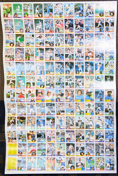 1983 Topps Baseball Card Set on (6) Uncut Sheets - Also Includes (1) 1982 Topps Uncut Sheet