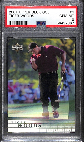 2001 Upper Deck Tiger Woods #1 Rookie Card Graded PSA 10 Gem Mint