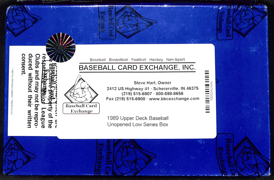 BBCE Sealed 1989 Upper Deck Wax Box (Possible Ken Griffey Jr Rookies)