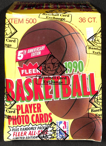 1990/91 Fleer Basketball Unopened BBCE Wrapped Wax Box of 36 Packs