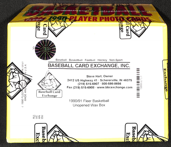 1990/91 Fleer Basketball Unopened BBCE Wrapped Wax Box of 36 Packs