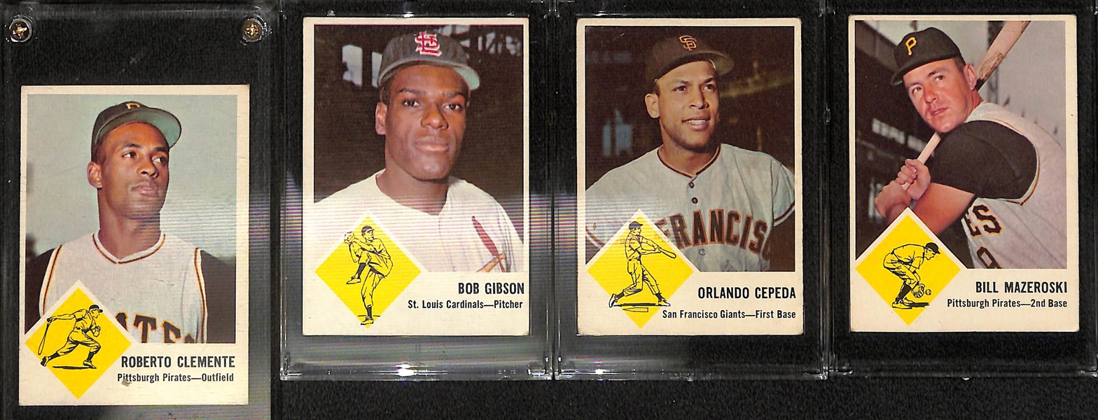 Lot of (40) 1963 Fleer Baseball Cards w. Roberto Clemente