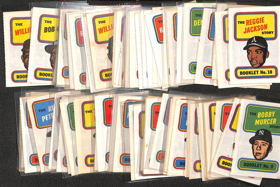 Lot of (120) 1970 Topps Booklets, (45) 1970-71 Scratch-Offs, (200) 1977 Cloth Baseball Cards