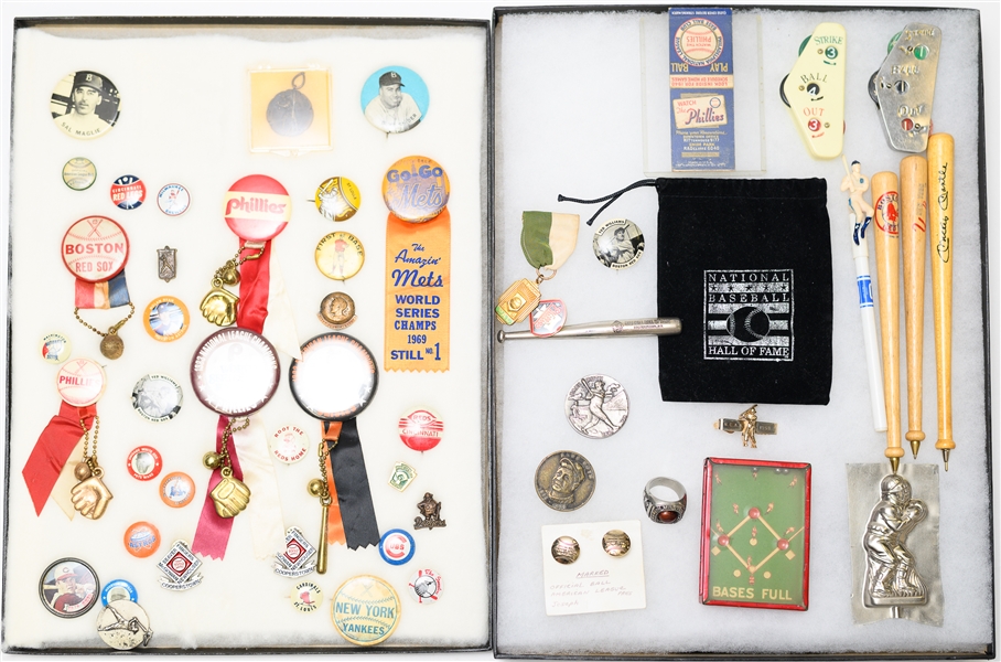 Assorted Baseball Pins from the 1950s-90s w. (2) Ted Williams Pins
