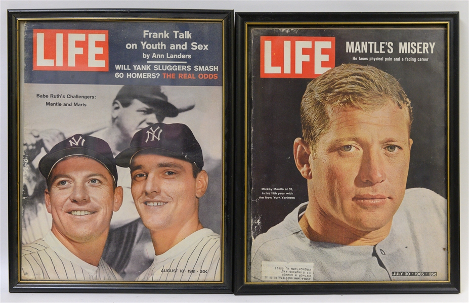 Lot of Assorted Vintage Baseball Memorabilia & Magazines w. 1965 Life Magazine w. Mantle on Cover