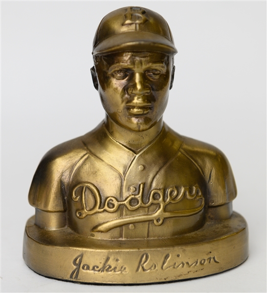 Lot of Baseball Memorabilia w. Vintage Gloves, Cereal Bowl, & Jackie Robinson Bank Bust