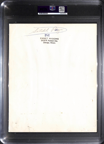 Original c. 1948 Satchel Paige Rookie Type I Photograph By Photographer Emmet Wiggins (PSA/DNA Slabbed)
