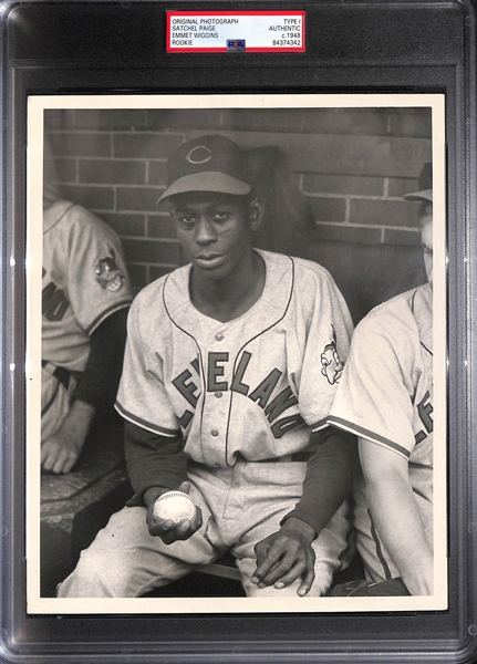 Original c. 1948 Satchel Paige Rookie Type I Photograph By Photographer Emmet Wiggins (PSA/DNA Slabbed)