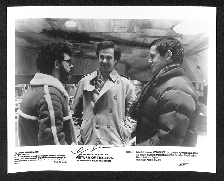 RARE George Lucas Signed Return of the Jedi Movie 8x10 Photo - Full JSA Letter of Authenticity