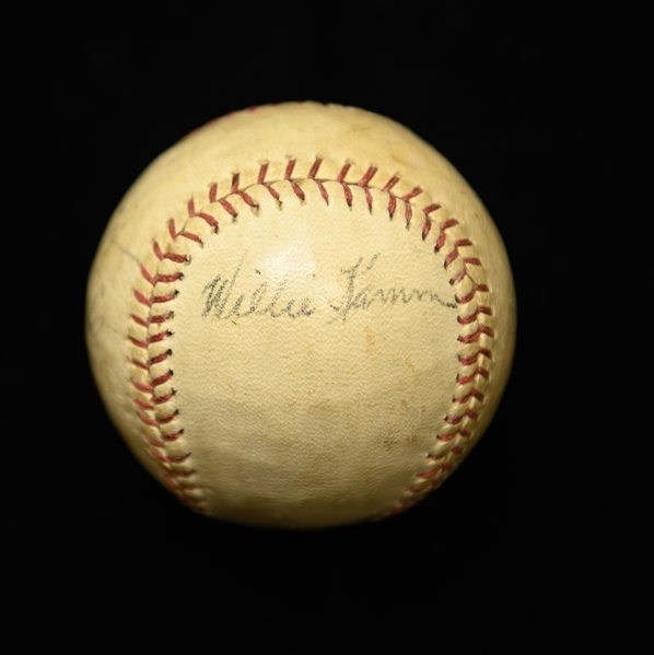 Ty Cobb & Tony Lazzeri Signed Bob Fireball Feller Model Baseball (Also Signed By 3 Others) - Full JSA LOA