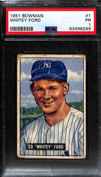 Bowman Rookie Lot - 1948 Stan Musial #36 (PSA 2) & 1951 Whitey Ford #1 (PSA 1)