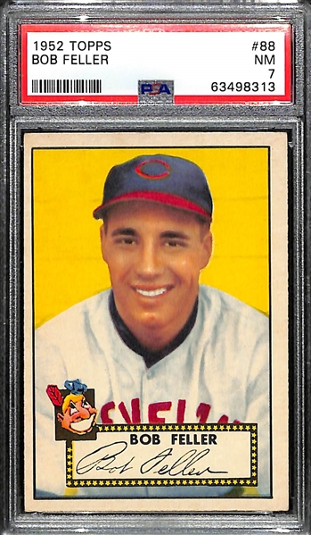 1952 Topps Bob Feller #88 Graded PSA 7 NM