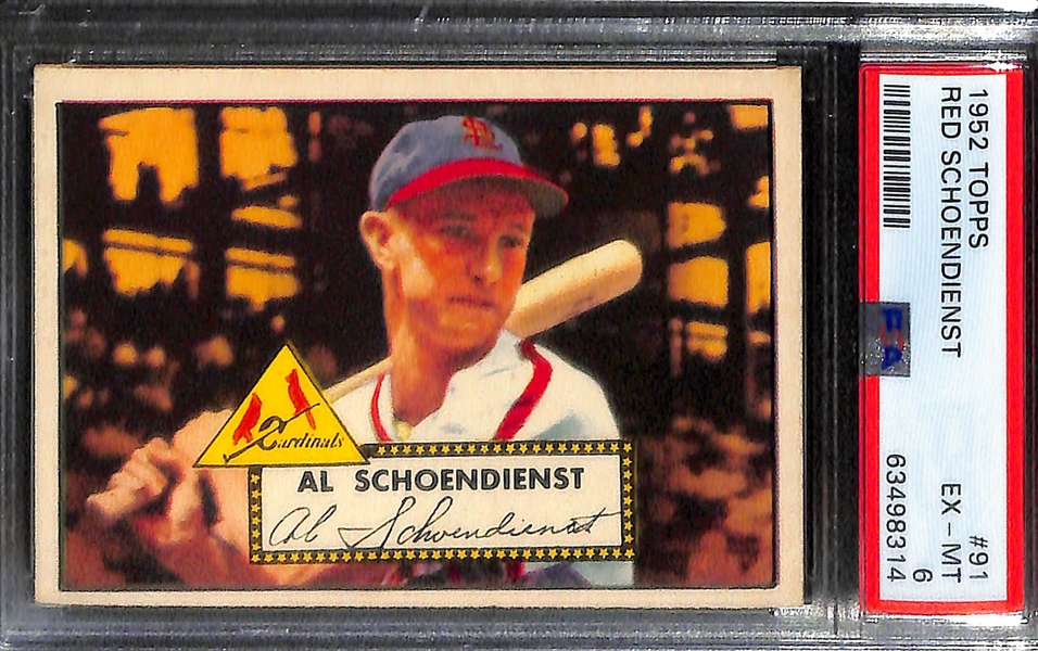 (4) 1952 Topps Graded Cards - Pafko #1 (PSA 3.5), Spahn (PSA 5), Schoendienst (PSA 6), Sievers (PSA 6)