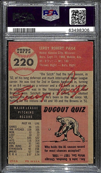 1953 Topps Satchell Paige #220 Graded PSA 2.5