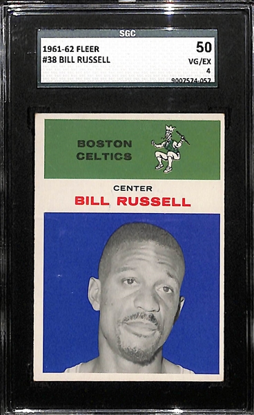 1961-62 Fleer Bill Russell # 38 Graded SGC 50 VG-EX
