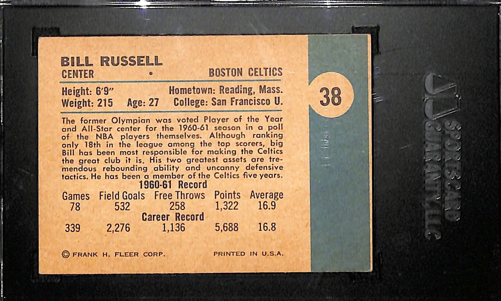 1961-62 Fleer Bill Russell # 38 Graded SGC 50 VG-EX