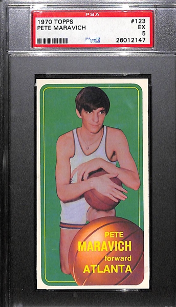 1970 Topps Pete Maravich # 123 Rookie Graded PSA 5 EX