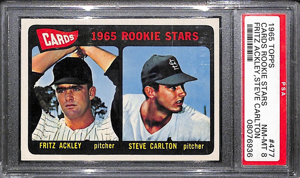 1965 Topps Steve Carlton Rookie # 477 Graded PSA 8 NM-MT
