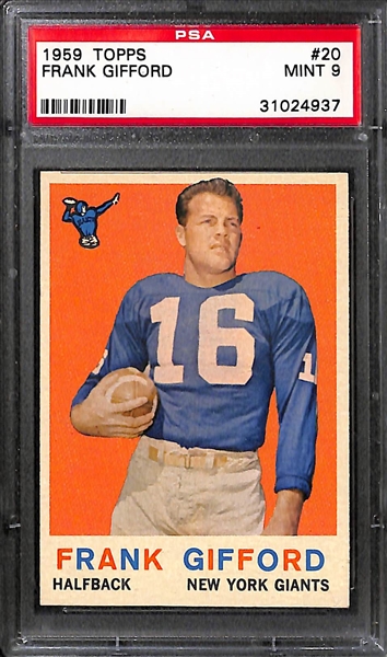 Lot of (3) PSA High Grade 1950s & 60s Football Cards w/ Unitas, Gifford and Blanda