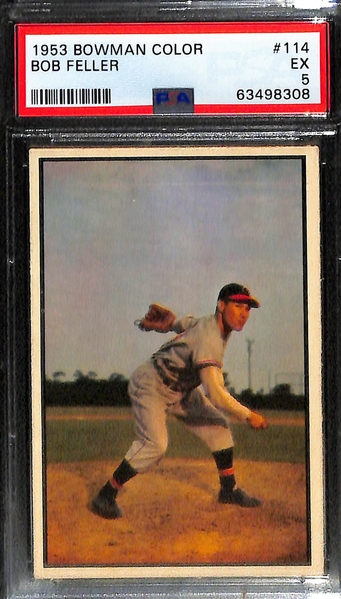 1953 Bowman Color Graded Lot (4) - Snider (PSA 6), B. Martin (PSA 5), Feller (PSA 5), Rizzuto (PSA 6)