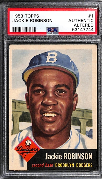 1953 Topps Jackie Robinson and Satchell Paige - Both Graded PSA Authentic/Altered 