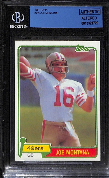 1976 Topps Walter Payton (BVG 6.5) & 1981 Topps Joe Montana (PSA Authentic/Altered) Rookie Cards